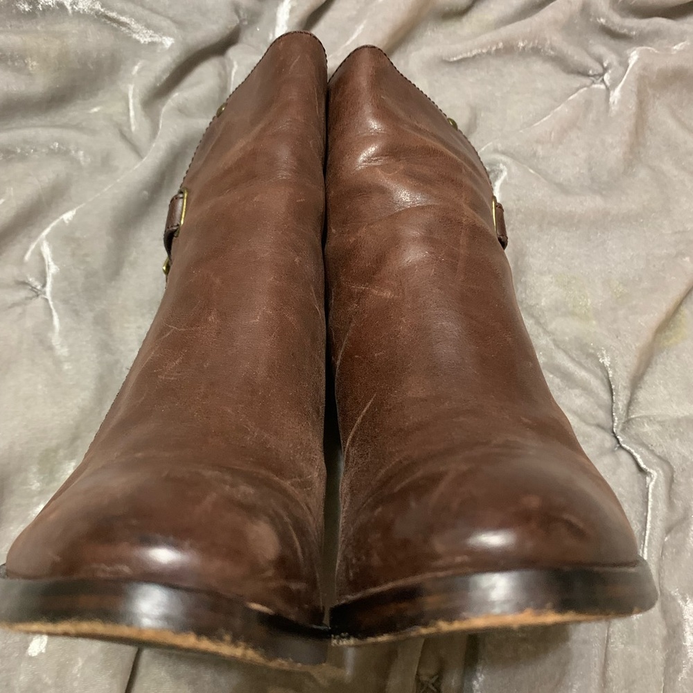 Frye Claude Jodhpur Brown Leather Ankle Booties ~ Style 3476446 ~ Size 7.6 - Picture 3 of 14